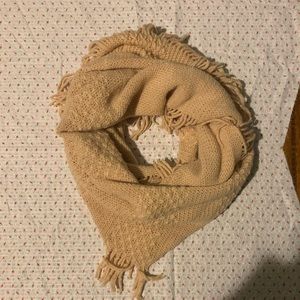 Pink knitted infinity scarf